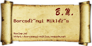 Borcsányi Miklós névjegykártya