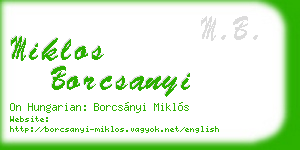 miklos borcsanyi business card