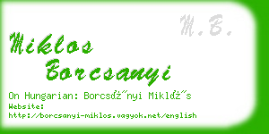 miklos borcsanyi business card